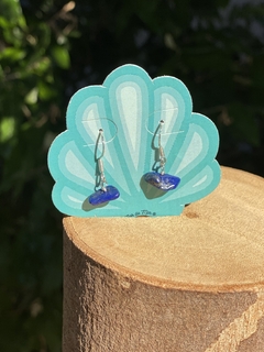 Brinco Penduradinho Lápis Lazuli - Flor do Mar