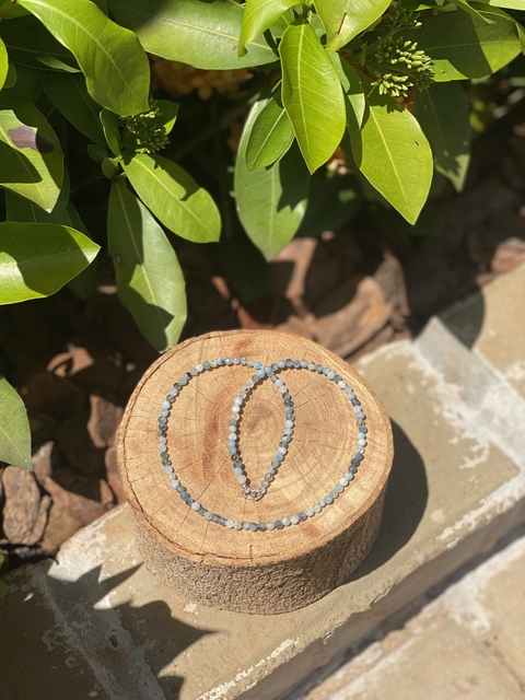 Choker Cristais Naturais - Água-marinha