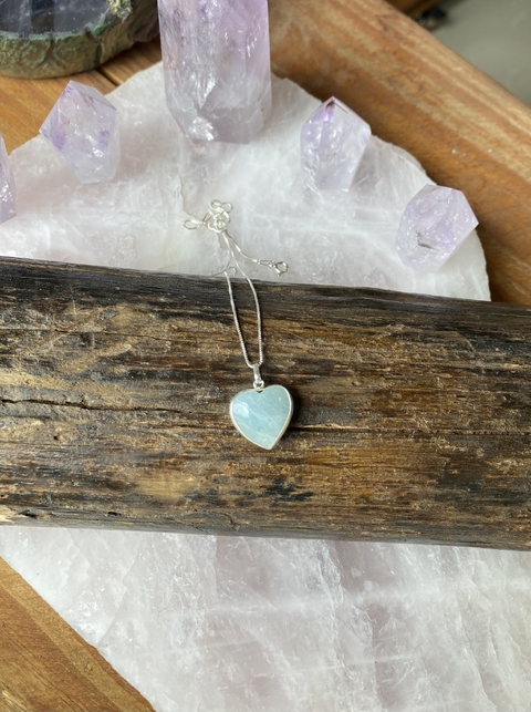 Pingente coração de Água-marinha - comprar online