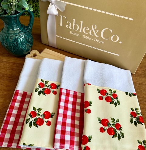 Kit Panos de Copa Tomatinho e Xadrez