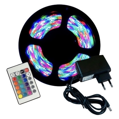 Fita de Led RGB 3528 5M Goldenutra 16 Cores Controladora + Controle + Fonte