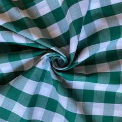 Tecido Tricoline Xadrez Gde 30xm Tinto Vichy Verde 100% Algodão na internet