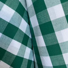 Tecido Tricoline Xadrez Gde 30xm Tinto Vichy Verde 100% Algodão