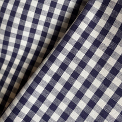 Tecido Tricoline Fio Tinto Xadrez Pequeno 9xm Vichy Azul Marinho 100% Algodão - comprar online
