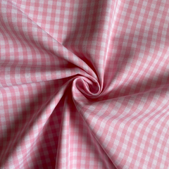 Tecido Tricoline Fio Tinto Xadrez Pequeno 9xm Vichy Rosa 100% Algodão na internet