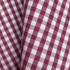 Tecido Tricoline Fio Tinto Xadrez Pequeno 9xm Vichy Roxo/Magenta 100% Algodão