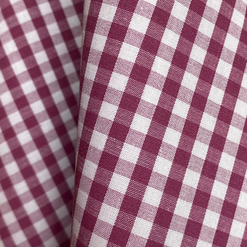Tecido Tricoline Fio Tinto Xadrez Pequeno 9xm Vichy Roxo/Magenta 100% Algodão