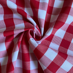 Tecido Tricoline Xadrez Gde 30xm Tinto Vichy Vermelho 100% Algodão - comprar online