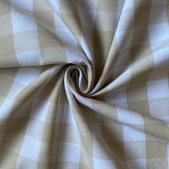 Tecido Tricoline Xadrez Gde 30xm Tinto Vichy Bege 100% Algodão - comprar online