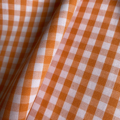 Tecido Tricoline Fio Tinto Xadrez Pequeno 9xm Vichy Laranja 100% Algodão - comprar online