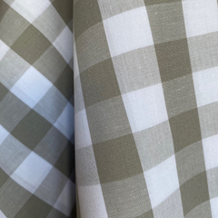 Tecido Tricoline Xadrez Gde 30xm Tinto Vichy Cinza 100% Algodão
