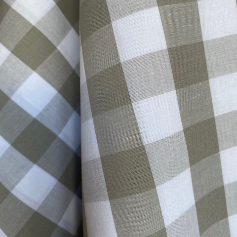 Tecido Tricoline Xadrez Gde 30xm Tinto Vichy Cinza 100% Algodão