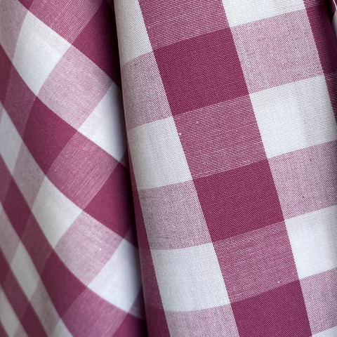 Tecido Tricoline Xadrez Gde 30xm Tinto Vichy Roxo/Magenta 100% Algodão