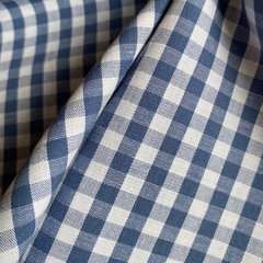 Tecido Tricoline Fio Tinto Xadrez Pequeno 9xm Vichy Azul jeans 100% Algodão - comprar online