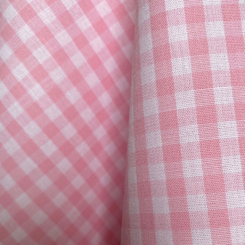 Tecido Tricoline Fio Tinto Xadrez Pequeno 9xm Vichy Rosa 100% Algodão