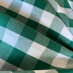 Tecido Tricoline Xadrez Gde 30xm Tinto Vichy Verde 100% Algodão - comprar online