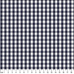 Tecido Tricoline Fio Tinto Xadrez Pequeno 9xm Vichy Azul Marinho 100% Algodão - Costura Criativa Tecidos