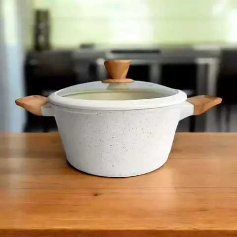 Cacerola Carol 26 cm Induccion Granito Crema Antiadherente