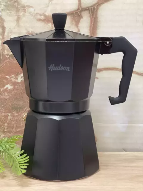 Cafetera Tipo Italiana Hudson Negra Aluminio 9 Pocillos