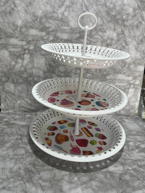 BANDEJA PARA CUPCAKES – PLÁSTICA – 3 PISOS –