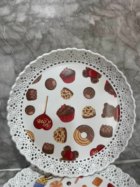 Bandeja plastica 26cm, para torta o cupcake.