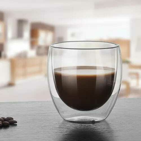 Set x2 Vaso Taza Doble Pared Vidrio 200Cc.