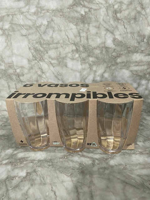 Set x 6 vasos Acrilico Facetado Cocina Vasos Colores. COD: 57.