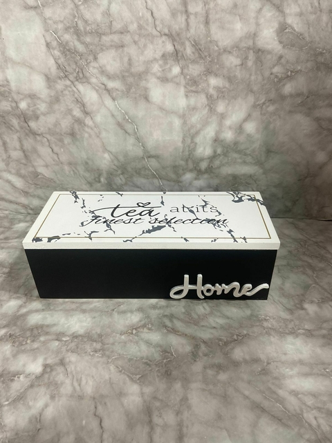 Caja de Madera para Té con 3 Divisiones - Decorativa y Práctica. COD: 3154.
