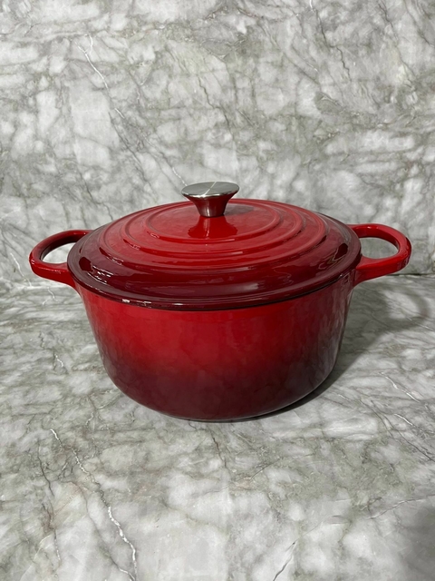 Olla de Hierro Fundido Esmaltado VONNE 26 cm con Tapa – Rojo o Azul. COD: 812.
