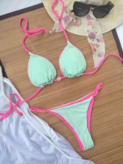 ÚLTIMAS PEÇAS!! Biquíni Aline Dupla Face Verde/Pink - loja online