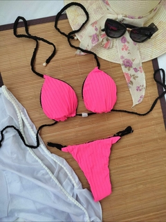 ÚLTIMA PEÇA!! Biquíni Aline Dupla face Pink/Preto