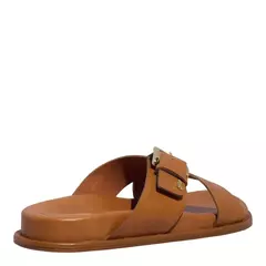 Sandalia Papete Marrom Tiras Em X Napa Fivela Santa Lolla - lburc