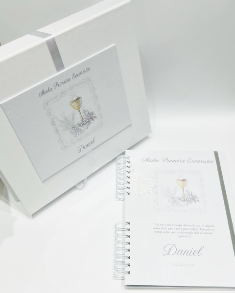 Kit Primeira Eucaristia - Caderno Universitário com Caixa