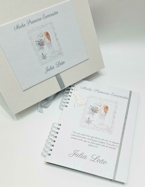 Kit Primeira Eucaristia - Caderno Universitário com Caixa