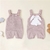 Jardineira Infantil Tricot Coelhinho Rosé + Personalização