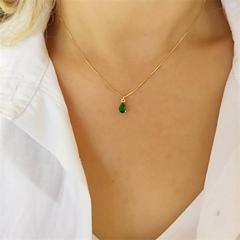 Colar Gotinha Color Minimalista Banhado a Ouro - Alisma Semijoias