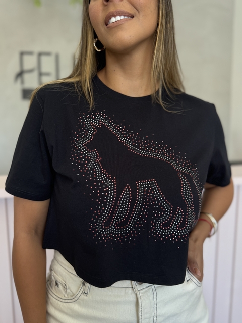 T-shirt Cropped Strass