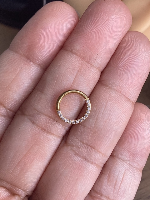 Daith/ titânio/ pvd gold/ 8mm