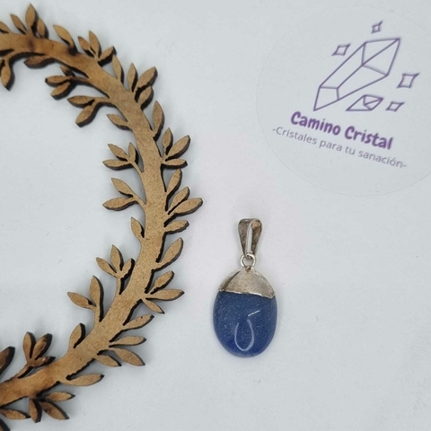 DIJE OVAL DE CUARZO AZUL