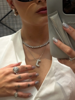 Imagem do Anel Teddy Banhado a Ródio Branco