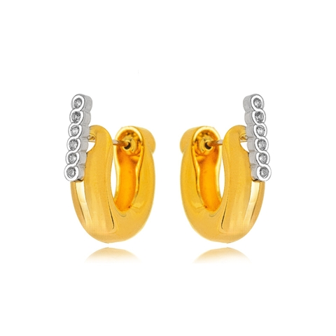 Argola Bicolor Micro Zircônia