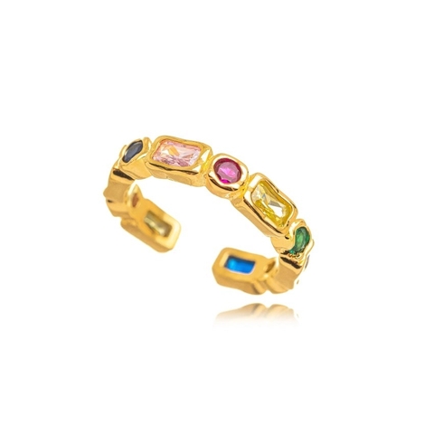 Anel Color Geométrico Regulável Dourado - comprar online