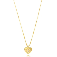 Colar Coração Místico Dourado - comprar online