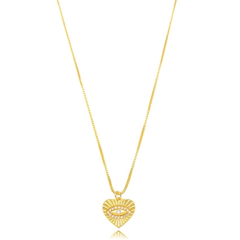Colar Coração Místico Dourado - comprar online
