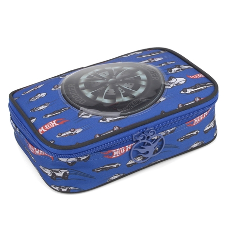 Estojo Box Oficial HOT WHEELS pneu azul