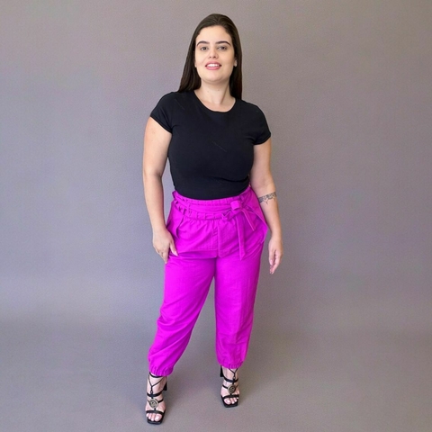 CALÇA CARGO CINTURA ALTA | AMARANTE