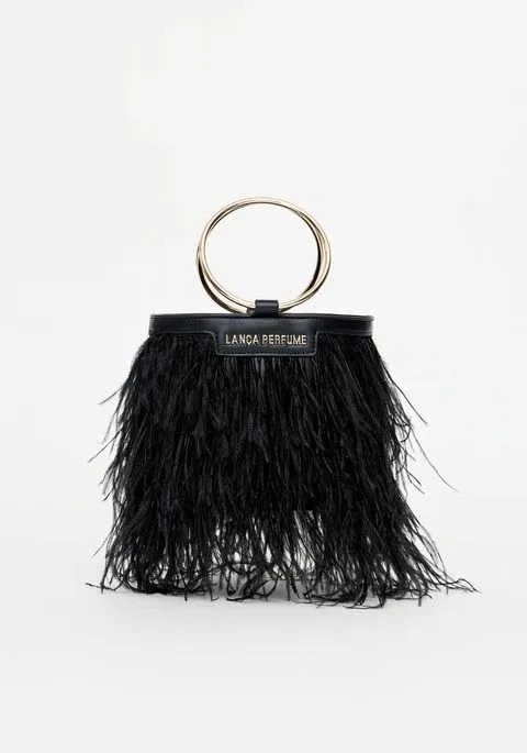 BUCKET COM PLUMA E ALÇA DE ARGOLA LANÇA PERFUME