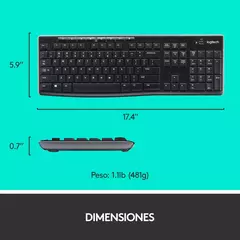 Imagen de KIT TECLADO Y MOUSE BLUETOOTH INALÁMBRICO LOGITECH MK270 ESPAÑOL LATINOAMERICA NEGRO