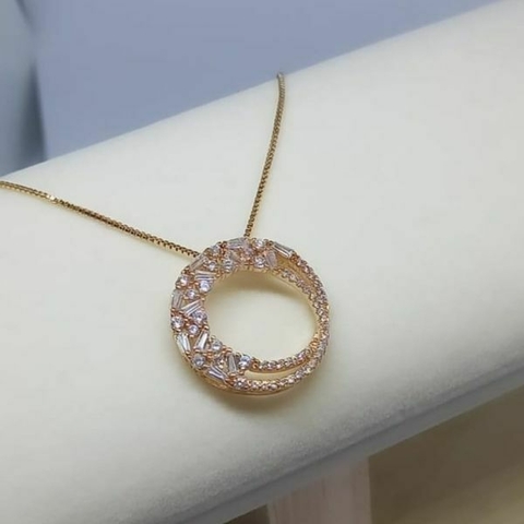 Mandala rosé com zircônias e navetes