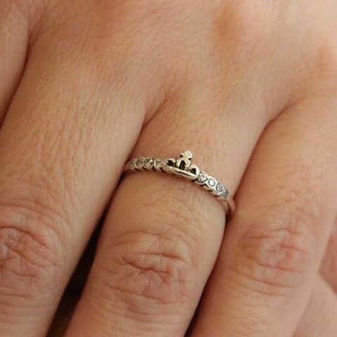 Anel coroa na Prata 925